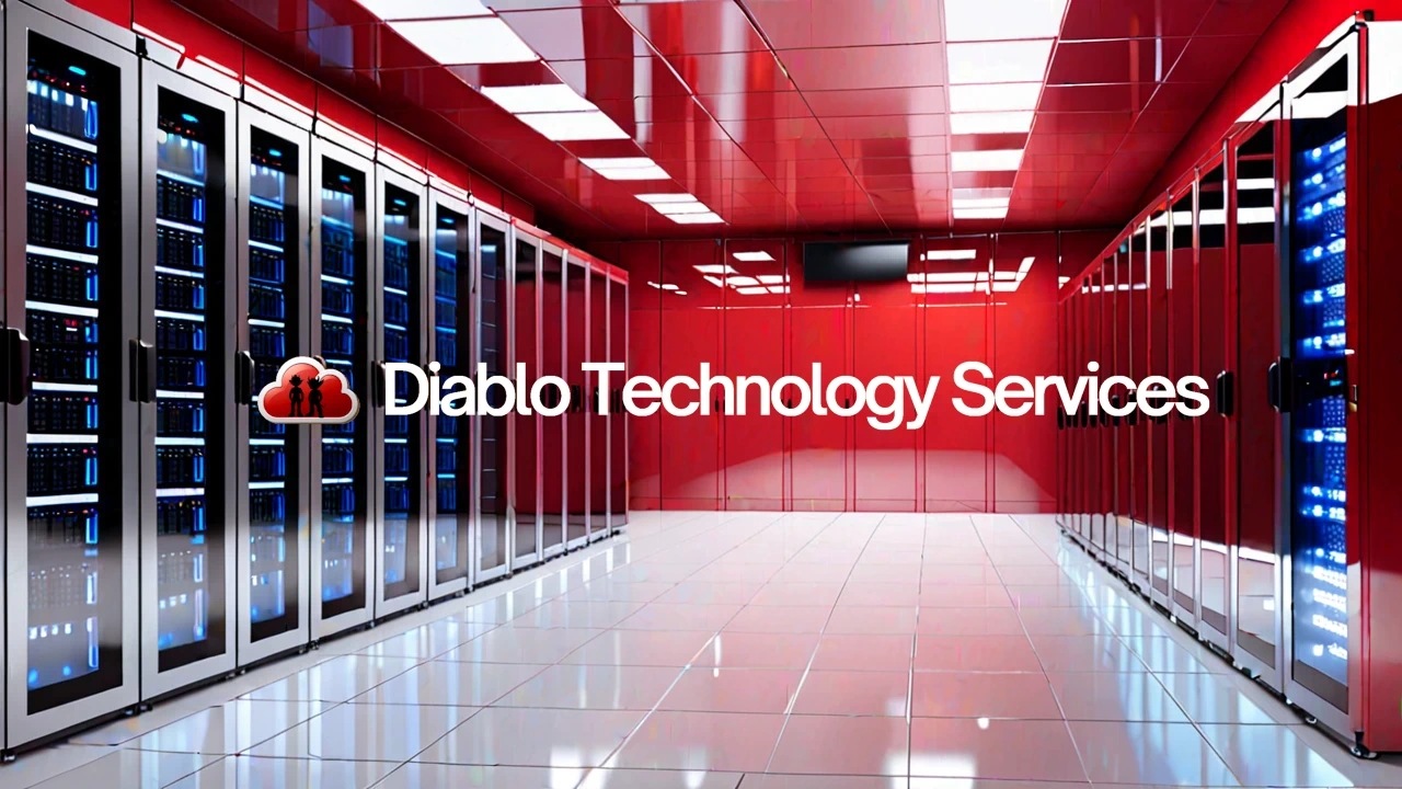 A data center with the Diablo Technology Services Logo